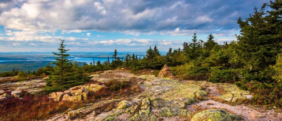 view of blue hill, maine, from acadia national park