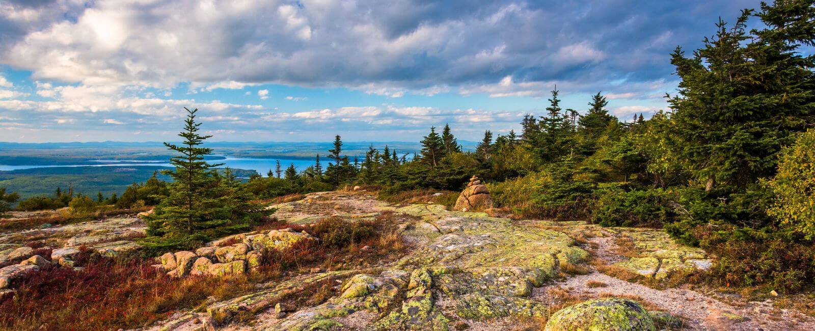 view of blue hill, maine, from acadia national park